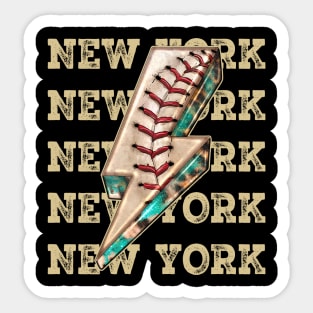 Aesthetic Design New York Gifts Vintage Styles Baseball Sticker